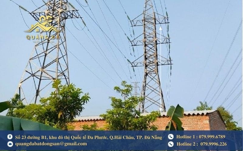 Vị trí nhà có trụ điện cao thế chắn